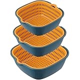YUSAILU Vegetable Washing Baskets in The Kitchen Fruit Baskets Multi-Layer Stackable Vegetable Sinks, Strainer and Washing Fr