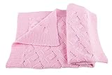 Girls Luxury 100% Cashmere Baby Blanket - 'Baby Pink' - hand made in Scotland by Love Cashmere - RRP