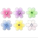 フラワー装飾2 " Assorted Mini XSビーズナイロンメッシュ花6ピースデコレーションセット装飾赤ちゃん保育園寝室女の子部屋壁ウェディング誕生日パーティーシャワーCrafts Scrapb