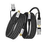 long usb c ケーブル 3m 2 本セット 2in1多機能 usb a to c変換対応 type-c USB3.2 Gen2X2 20Gbps高速データ転送 4K@60Hz映像出力 100W(5A)PD急速充電 Thunderbolt3/4対応 編組仕様