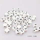 Mamimami Home 噛がため ロシアのアルファベットビーズ 安全素材 シリコーン製 12MM カスタム 外国人の名前 赤ちゃん特別な噛むペンダント 外出 看護用おしゃぶりチェーン おしゃれ D