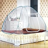 KAIL Blue Portable Folding Pop Up Mosquito Net Bed Canopy Curtains Travel Camping Tent 1/2 Openings 