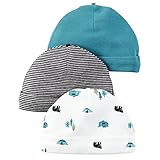 カーターズ Carter's 男の子用ワイルドなHappyキャンパーコットン素材ベビーキャップ3個セット [並行輸入品]
