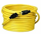 Coleman Cable 09208 NEMA L5-20P to L5-20R 12/3 SJTW 50-Feet 300-Volt Extension Cord, Yellow [並行輸入品]