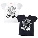 (ブラック/95cm)ベビー服 女の子 Tシャツ 半袖 シフォンパフスリーブ袖 リボン ラメ ロゴプリント スナップボタン付 女児 ベビー