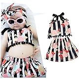 Kidタッセルドレス、Franterdベビーガールズフローラルボールトップシャツ+スカートClothes 2個セット カラー: ブルー