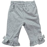 《秋冬春対応》(日本製) Pample Mousse(パンプルムース) ミニ裏毛裾リボン7分丈パンツ 95cm/GY NO.DP-73305