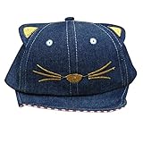 Cutelove 日よけ帽子 ハット キャップ 鳥打ち帽子 子供 男女兼用 紫外線対策 日焼け止め 熱中症予防 お出かけ つば広 野球帽 お耳付き 猫柄 カウボーイ帽 可愛い帽子