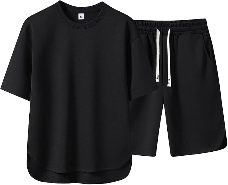 [SHOREKEEPER] Tシャツ メンズ 半袖 上下 セット ハイローヘム ゆったり 夏服 ジャージ メンズ 上下 通気防臭 スポーツウェア 吸汗速乾 快適 お洒落 無地 カジュアル 部屋着