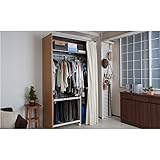 カーテン付きクローゼットロッカー　上棚付き　（スモールタイプ）　ナチュラル色