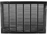 30 " x 18スチールReturnエアフィルタグリルfor 1 "フィルタ – Removable Face /ドア – HVACダクトカバー – フラットStamped面 – ブラック