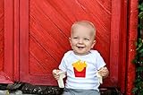 フライドポテト柄ロンパース newborn-24months(50-95)　可愛いくておもしろい海外デザイン おもわず笑顔になっちゃうユニークなベビー服