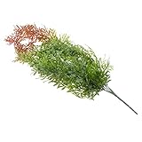 Flameer 観葉植物　インテリア　高品質　お手入れ簡単　人工シダ　オフィス　装飾　プラスチック　緑＆赤