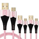 A-Power Type-C USB充電ケーブル 急速充電 3A タイプCケーブル データ転送 充電コード (1m, ピンク, 1)