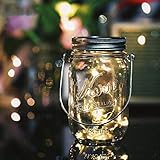 Solar Warm light Solar light LED lantern Mason jar lamp hanging lamp outdoor waterproof garden villa aisle corridor Christmas hanging lamp