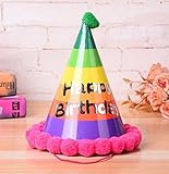 HuaQingPiJu-JP 誕生日パーティー用品レインボーコーン帽子リトルソフトボールキャップ_Colorful
