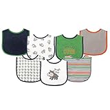 Luvable Friends 7 Piece Drooler Bibs with Waterproof Backing, Tough Guy by Luvable Friends