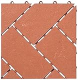 ワタナベ工業 システムタイル  SR-312 30㎝×30㎝×D19㎜ 赤レンガ 30枚入