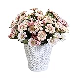美しい人工花バスケット絹の花偽の花ピンク