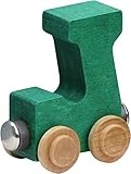【米国正規商品・並行輸入】ネームトレイン 木製おもちゃ NameTrain Bright Finish Letter Cars - J