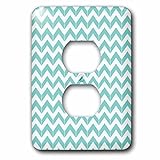 3dRose lsp_212471_6 Aqua Blue Chevron Herringbone - 2 Plug Outlet Cover [並行輸入品]