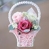 みずみずしい生花の風合を保つ花 エーデルワイス 【ローズパーティーパステル-ピンク】 プリザーブドフラワー 枯れないお花