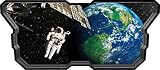 24 " Space Ship WindowインスタントビューAstronaut Orbit Earth宇宙船# 1デカール壁ステッカー子供ベビールーム壁画ホームアート飾りグラフィックSmall