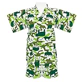 アスナロ（甚平） 甚平 ベビー 男の子 綿100％ じんべい 動物 プリント カモフラ柄95 グリーン