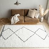 サヤンサヤン プリート ベニワレン 風 ラグ ボーホー BOHO 133x195 1.5畳 クリーム ウィルトン織