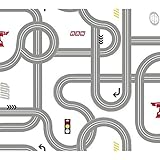 York Wallcoverings Walt Disney Kids II Road Wallpaper Memo Sample, 8-Inch x 10-Inch, White/Grey/Red/