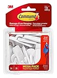 Command Small Utility Hooks Mega Pack, White, 24-Hooks (17002-MPES) [並行輸入品]