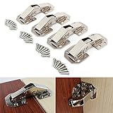 補修・固定 スライド丁番 鋼製丁番 蝶番 建築部品 90度開き角度 窓/ドア/下駄箱/キャビネット/棚/流し台など対応 4pcs 10.5X4.3X2.5cm