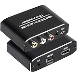 HDMI to RCA変換コンバータ 1080P HDMI to AV 3RCA CVBs コンポジット USB ケーブル付き ビデオ3.5 mm Auxオーディオアダプタ TVスティック、PS3、PC、ラップトップ、Xbox、HDTV、DVD、PA