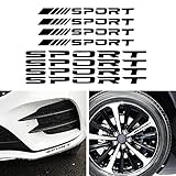 TOMALL 8Pcs スポーツエンブレムカーホイール用反射ステッカーリムハブオートレーシングパフォーマンススポーツロゴデカール用カートラックバンパードアハンドルウィンドウオートバイラップトップ防水装飾（ブラック）