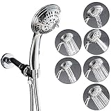 ABSクロームシャワーヘッドプレミアム6スプレー設定Luxury Spa取り外し可能ハンドヘルドシャワーヘッド