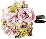 あまの 造花 花束 ミックスブーケ ローズ ピンク HMA-0011