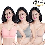 マタニティ ブラジャー 授乳用ブラジャー 妊婦 産後 矯正下着 ノンワイヤー ブラジャー　スポーツブラジャーとしても使用可能　3枚セット (S, A)
