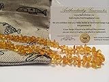 14 Inch Baltic Amber Teething Necklace for Toddler and Big Kid and some adults (Unisex) - Lemon Yell