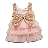xilalu for 12 m-5y、ベビーGirl Lovelyスパンコールドレスリボンレイヤードチュールパーティーフォーマルドレス カラー: ピンク