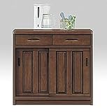 日本製 幅90cm キッチンカウンター ワゴン 完成品 (ブラウン)