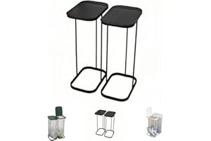 Gtzbciv分別ゴミ袋ホルダー 縦開き ゴミ箱 ふた付き スリム 大容量 おしゃれ 家庭用 キッチン用 リビング用 分別シール対応 実用的 (ブラック)