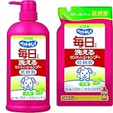 【セット買い】ライオン (LION) ペットキレイ 毎日でも洗えるリンスインシャンプー愛犬用 ポンプ 550ml + ライオン (LION) ペットキレイ 毎日でも洗える リンスインシャンプー 犬用 つめかえ用 愛犬用 詰替え400ml
