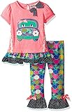Rare Editions Little Girls' Toddler Car Applique Legging Set Brite Pink 3T [並行輸入品]