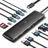 USB C ドッキングステーション HDMI 2つ 4K30Hz 10Gbps対応 【2*HDMI+VGA】Lemorele type c ドッキングステーション 12 in 1 usb ハブ 3画面モード トリプルディスプレイ対応 4K & 1080P対応 アルミ製良好な放熱性 10Gbps *4ポート＆ 100W急速充電 & 3.5mmオーディオジャック& SD/TFカード同時読み取り