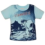スヌーピー 天竺リゾート風プリントTシャツ70ｃｍ：80ｃｍ：90ｃｍ (80cm, ブルー)