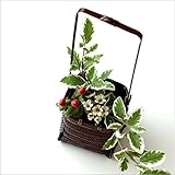 花入れ 和風 竹かご 竹筒 花挿し 花器 和風 竹籠花入れ 四角 [swa2090]