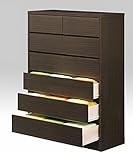 ハイチェスト 完成品 幅80cm6段 ダークブラウン 国産品 日本製