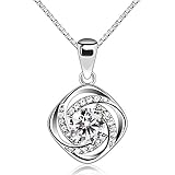 BCatcher女性シルバー925ネックレスローズペンダントプラチナローズイタリアグチェーンキュービックジルコニア結婚式ギフト誕生日記念日プレゼント 