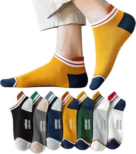 【タイムセール】【679円】 Yomezuu メンズ 防臭・抗菌・吸汗 カジュアルソックス 7足セット