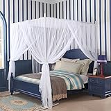 royal-ヨーロピアンスタイルスクエアトップMosquito Net three-door暗号化Thickeningホームダブルベッドプリンセススタイルホワイト 2.0m (6.6 feet) be